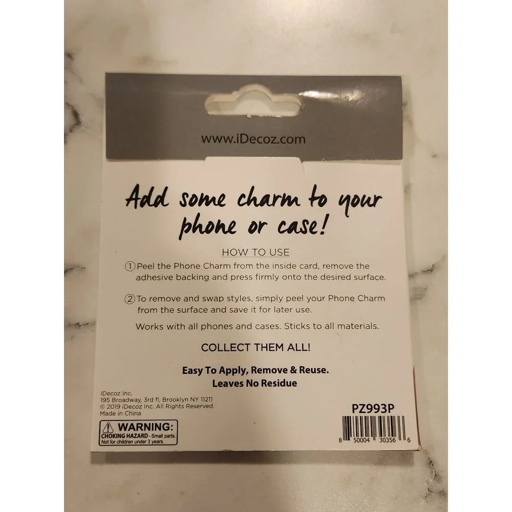 Peel & Stick Phone Charms By IDeCoZ Easy To Apply & Reuse Metal Pizza & Donut